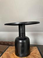 Travis Woood Zwarte ronde bijzettafel - Modern design, 45 tot 60 cm, Metaal of Aluminium, Rond, Zo goed als nieuw