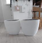 Mooie witte potten/vazen, Ophalen, Steen, Minder dan 30 cm, Rond