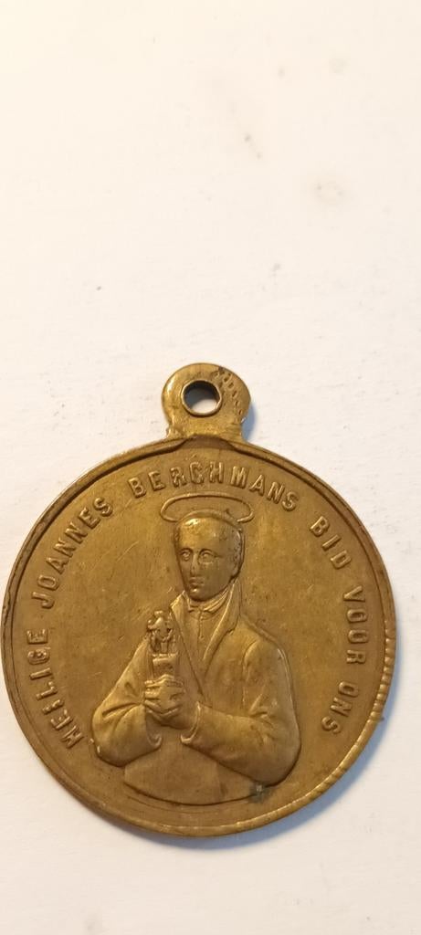Antieke Devotie Medaille Heilige Joannes Berchmans Maria, Ophalen of Verzenden