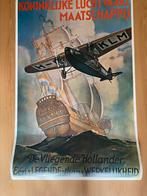Poster KLM / Fokker / luchtvaart., Kaart, Foto of Prent, Ophalen of Verzenden, Zo goed als nieuw, X