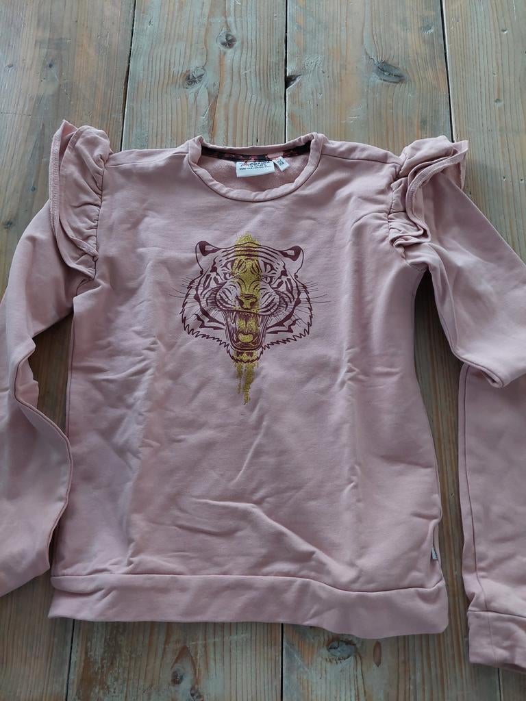 Roze truitje met tijgerprint en ruches van Orange Stars, Ophalen of Verzenden, Gebruikt, Meisje, Trui of Vest