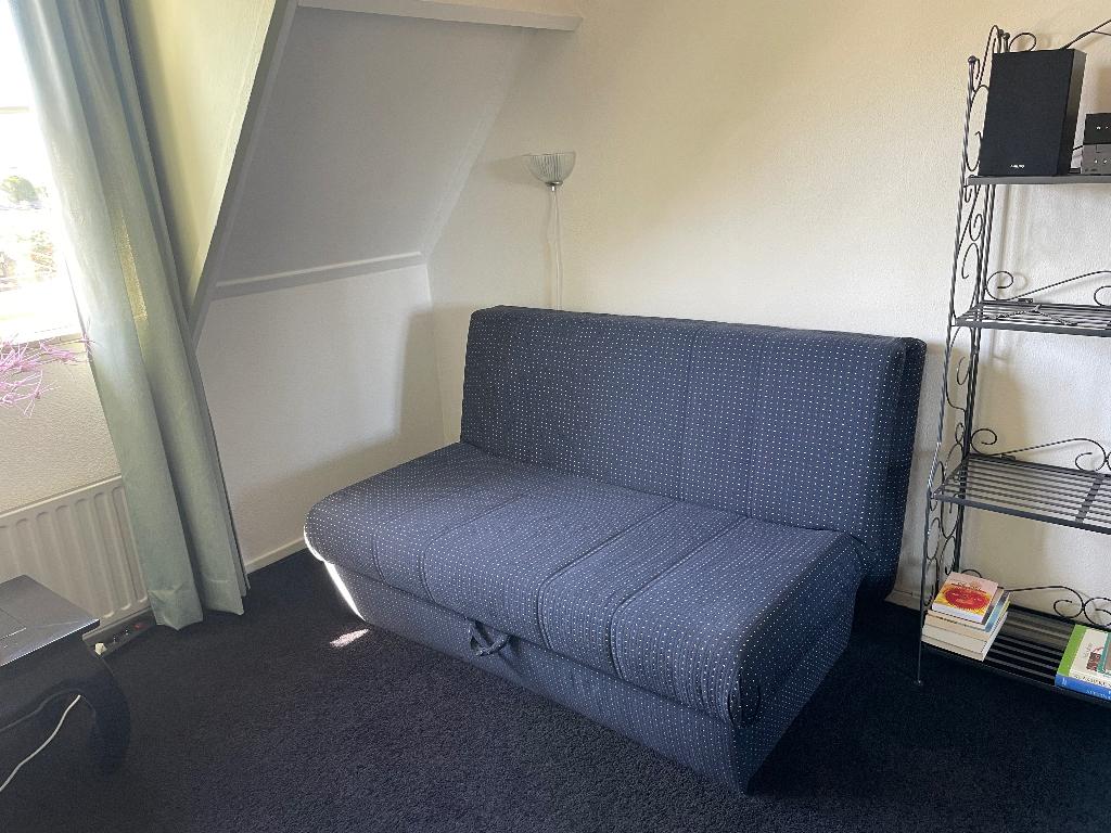 Slaapbank, Ophalen, Blauw, Tweepersoons, 140 cm