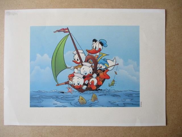 adv10181 donald duck prent 2, Verzamelen, Ophalen, Donald Duck, Gebruikt, Plaatje of Poster