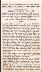 Haaren Johannes 1920 Liempde 1962 Boxtel ongeval, Ophalen, Bidprentje