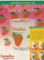 Retro reclame 1982 Campina zuivel frambozen & kersen yoghurt, Verzamelen, Verzenden, Overige typen