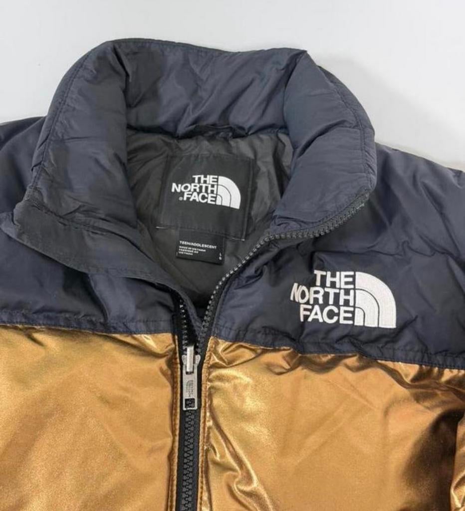 The North Face 1996 Retro Nuptse Metallic Teen L gold goud, Overige kleuren, Ophalen of Verzenden, Zo goed als nieuw, H