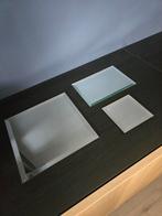 Drie  vierkante / langwerpige antiek geslepen spiegels, Antiek en Kunst, Antiek | Spiegels, Ophalen of Verzenden, Rechthoekig
