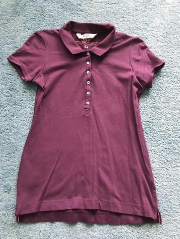 H&M aubergine kleur dames golf polo t-shirt shirt maat S