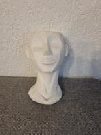 Decoratieve bloempot in de vorm van een gezicht, Overige materialen, Gebruikt, Wit, Ophalen of Verzenden
