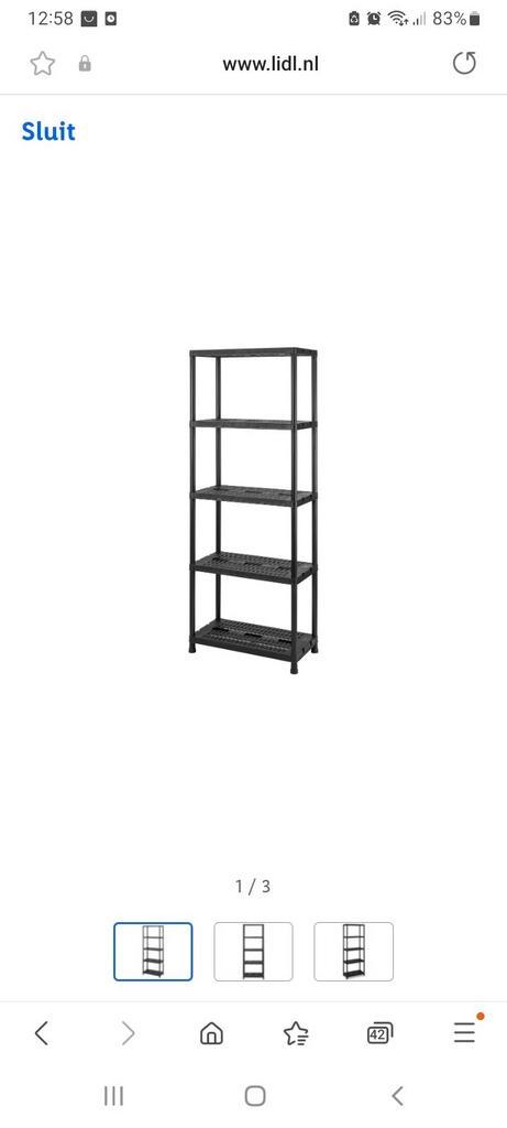Stellingkast kunststof zwart 180x71x35 cm LIVARNO, Huis en Inrichting, Kasten | Stellingkasten, Zo goed als nieuw, Ophalen
