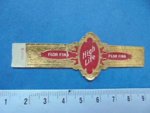 Oude sigarenband High Life met nr. HS 2703, Verzamelen, Rookartikelen, Aanstekers en Luciferdoosjes, Gebruikt, Sigarenbandjes