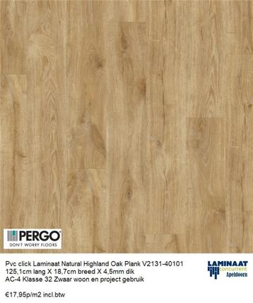 Pvc click High. Natural Oak 151cm X 21cm X 4,5mm €17,95p/m2 beschikbaar voor biedingen