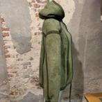 Vintage korte zachte Lammy coat groen met suede biezen M / L, Groen, Lammy Coat, Maat 38/40 (M), Ophalen of Verzenden