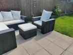 Gratis steigerhouten tuinset met kussens., Ophalen, Gebruikt, Steigerhout