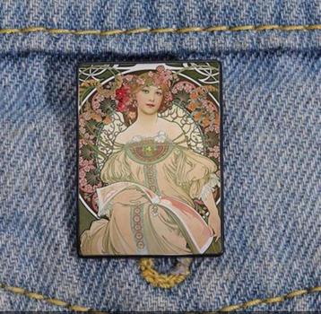ALPHONSE MUCHA Reverie kunst Pin speldje Brooche beschikbaar voor biedingen