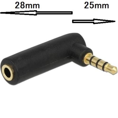 4-polige 3,5mm Jack haakse stereo audio/video adapter, Telecommunicatie, Mobiele telefoons | Toebehoren en Onderdelen, Nieuw, Snoer of kabel