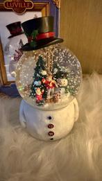 LuVille collectables sneeuwpop snowglobe sneeuwbol muziek, Diversen, Kerst, Verzenden, Zo goed als nieuw