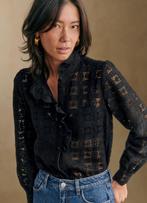 Sézane chlo blouse zwart maat 38, Zwart, Nieuw, Maat 36 (S), Sézane