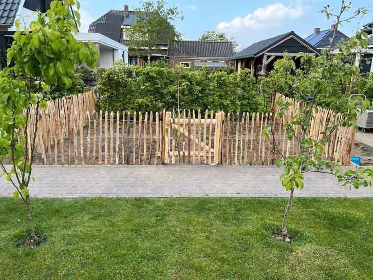 frans kastanje hekwerk kastanje palen en looppoorten/tuinhek, Tuin en Terras, Tuinhekken en Hekwerk, Nieuw, Tuinhek, Hout, Met poort