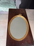 Antieke ovale spiegel met gouden lijst, Antiek en Kunst, Ophalen, Ovaal, Minder dan 50 cm, Minder dan 100 cm