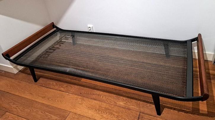 Vintage Auping Cleopatra eenpersoonsbed, teakhoutenranden, Huis en Inrichting, Slaapkamer | Bedden, Gebruikt, Eenpersoons, 80 cm