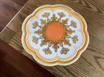 Vintage keramiek taartplateau Herbolzheim W.Germany,oranje., Ophalen of Verzenden, Huis en Inrichting