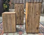 3 bijzettafels 1x laag: 30x30x50 2x hoog: 30x30x75, Huis en Inrichting, Tafels | Bijzettafels, Minder dan 55 cm, Zo goed als nieuw