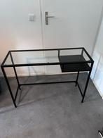 Ikea VITTSJÖ Laptoptafel - Zwartbruin/Glas - 100x36 cm, Ophalen, Gebruikt, Bureau