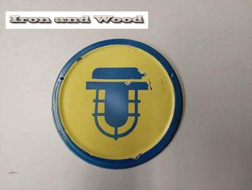 Emaille oud wandbord / waarschuwingsbord met bully D25 cm beschikbaar voor biedingen