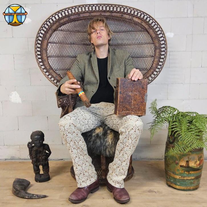 Vintage Rotan Peacock chair Emmanuelle / Pauwen stoel (H149), Antiek en Kunst, Antiek | Meubels | Stoelen en Banken, Ophalen of Verzenden