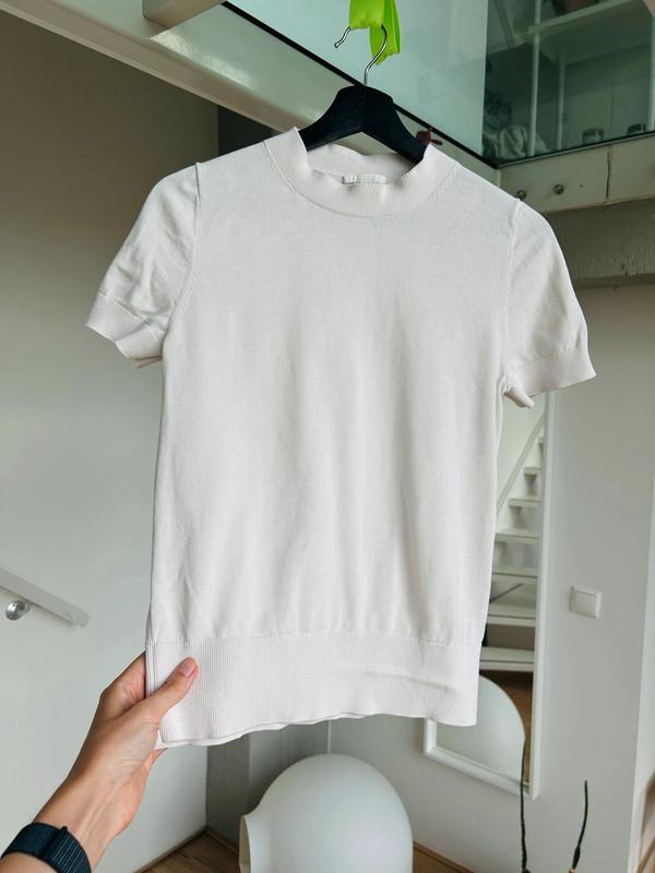 Cotton knitted Cos top, Kleding | Dames, Tops, Zo goed als nieuw, Maat 34 (XS) of kleiner, Wit, Korte mouw, Ophalen of Verzenden