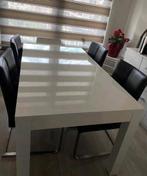 Eettafel  hoogglans wit 190 bij 80 cm, Hoogglans  wit, 100 tot 150 cm, 150 tot 200 cm, Rechthoekig