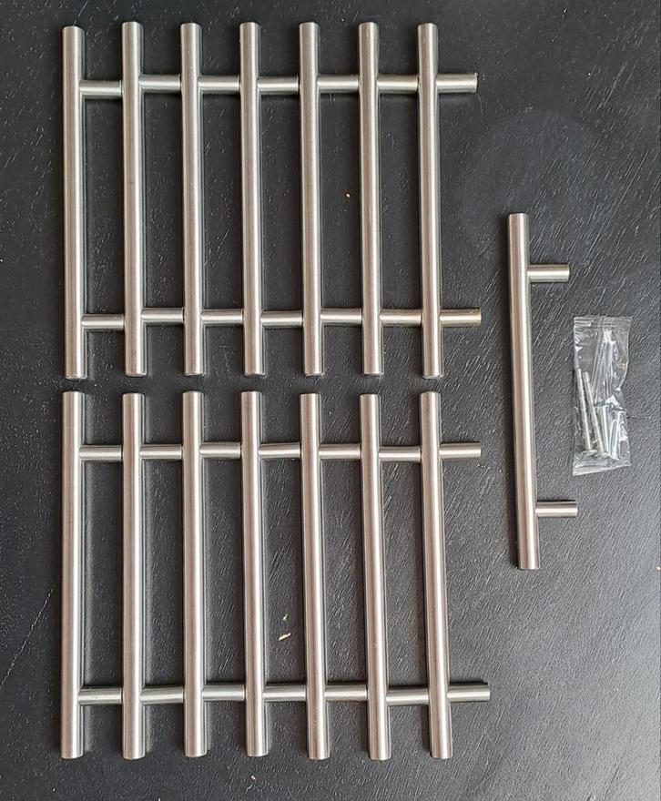 15x Handgreep RVS Hartafstand 128mm, Huis en Inrichting, Keuken | Keukenelementen, Zo goed als nieuw, Minder dan 100 cm, Minder dan 50 cm