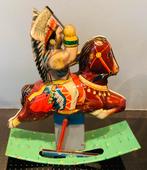 Opwindbare 1950 -1960 Blikken Indiaan op paard,SY, Japan, Antiek en Kunst, Antiek | Speelgoed, Ophalen