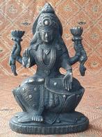 Mooi zwaar antiek Oosters tempelbeeld van brons 21 cm., Antiek en Kunst, Ophalen of Verzenden
