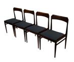 Vintage Set 4x Stoelen In Palissander Jaren 60 Design, Hout, Gebruikt, Vintage, Vier