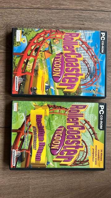 PC cd-rom RollerCoaster Tycoon + Bochtige banen beschikbaar voor biedingen