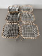 6x Metalen/Rattan Manden - Nieuw, Huis en Inrichting, Woonaccessoires | Schalen en Manden, Overige materialen, Mand, Vierkant
