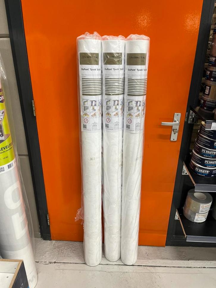 Tyvek Isolatiefolie Soft Dampopen 1,5x50m (3 stuks), Doe-het-zelf en Verbouw, Isolatie en Afdichting, Zo goed als nieuw, Overige materialen
