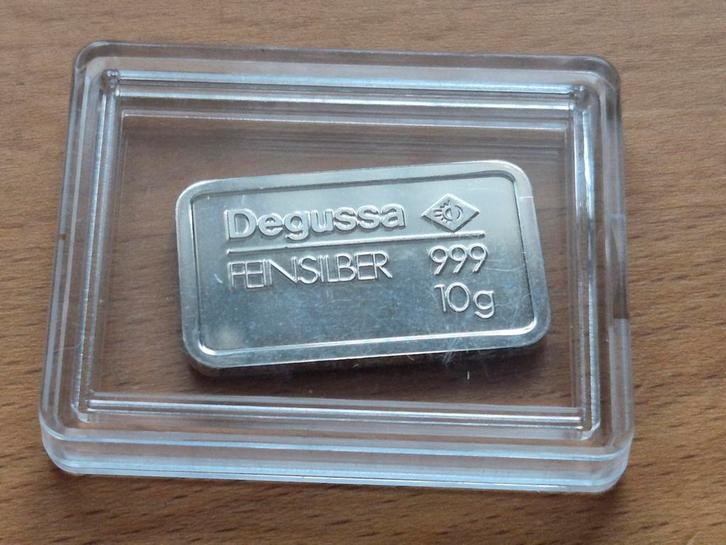 Degussa. 10 gram vintage zilverbaar. Zilver investering., Postzegels en Munten, Edelmetalen en Baren, Zilver, Ophalen of Verzenden