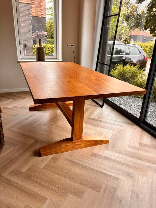 TEAk EETTAFEL ZGAN : 210 x 100 x 80 cm, Huis en Inrichting, Tafels | Eettafels, Zo goed als nieuw, 50 tot 100 cm, 200 cm of meer