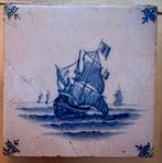 Tegels Delfts blauw schepen + figuren, Antiek en Kunst, Ophalen of Verzenden