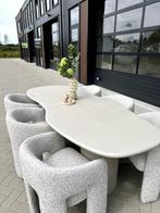 Organische eettafel 96x200x76 cm Japandi stijl, Vijf personen of meer, Overige vormen, Overige materialen, Japandi