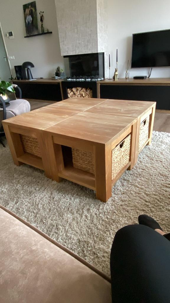 Salontafels 50x50 Teak, Huis en Inrichting, Tafels | Salontafels, Zo goed als nieuw, Minder dan 50 cm, Minder dan 50 cm, 50 tot 100 cm