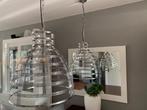 MOLFETTA  3X HANGLAMP,DRAADKORF, CHROOM, ZILVER TROUBADOUR, Ophalen, Zo goed als nieuw, Metaal, Modern, stoer, industriel.