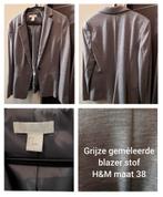 Grijze H&M blazer, maat 38, Maat 38/40 (M), Ophalen of Verzenden, Jasje, Grijs
