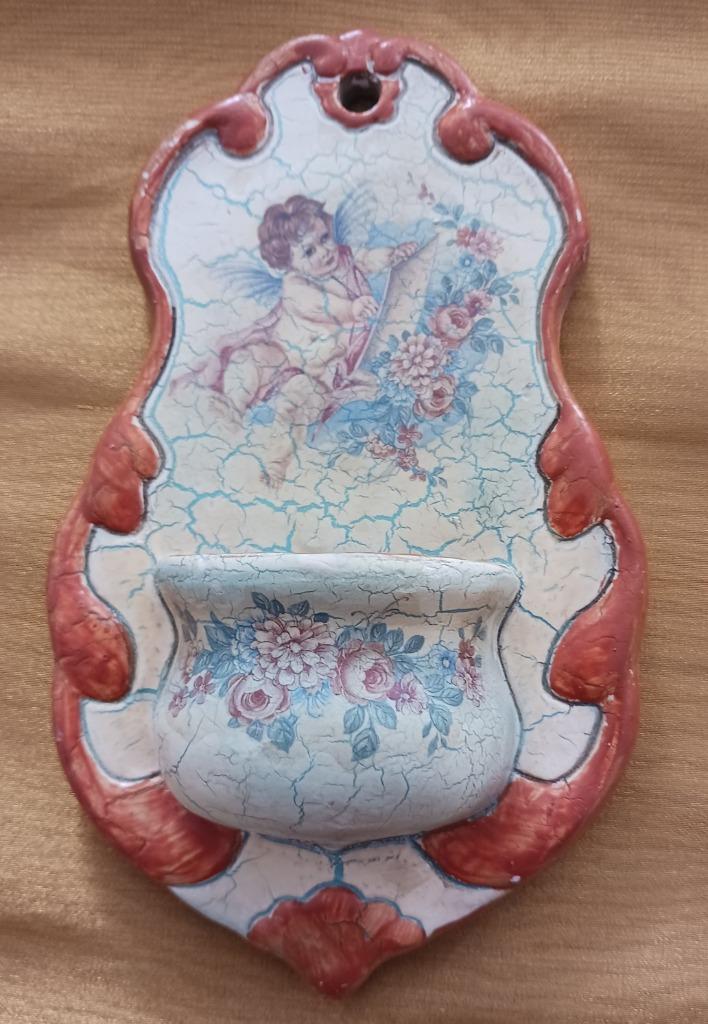 Wijwater bakje van aardewerk uit Spanje, Antiek en Kunst, Antiek | Religie, Ophalen of Verzenden