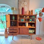 Vintage Highboard Wandmeubel, Jaren 60, Gebruikt, 150 tot 200 cm, Ophalen of Verzenden, 25 tot 50 cm