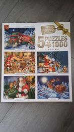 Kerstpuzzels 5 in 1 doos., Hobby en Vrije tijd, Denksport en Puzzels, Ophalen of Verzenden, 500 t/m 1500 stukjes, Zo goed als nieuw