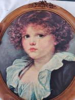 2x Antiek schilderij Vintage Frans repro Jean-Baptiste Greu, Antiek en Kunst, Kunst | Schilderijen | Klassiek, Ophalen of Verzenden